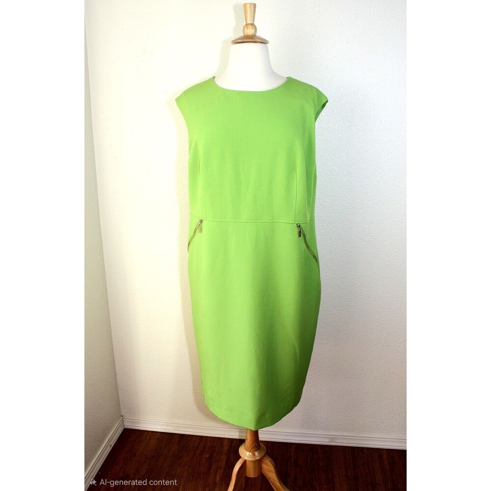 Corpcore Office Siren Career KASPER Dress Plus Sz. 20W Light Green Capsule #04